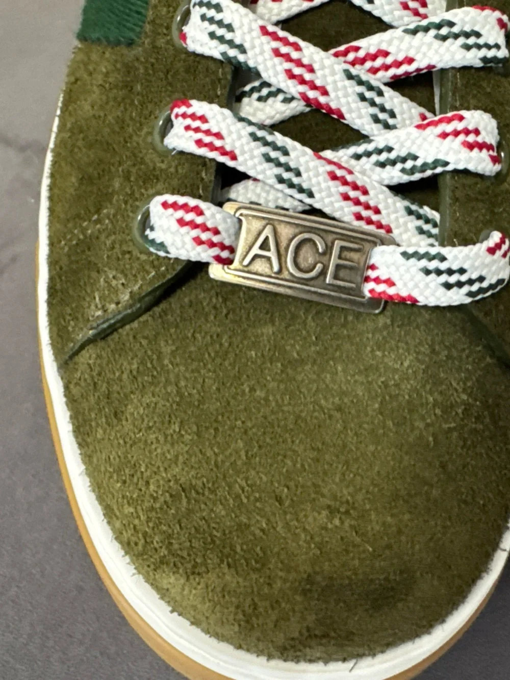 New Gucci Men's Ace Suede Sneakers. Bottle Green. Sz G7/8US. $1050